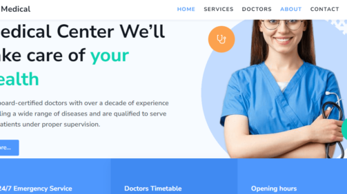 how to make hospital services website